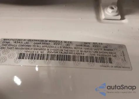 2012 Volkswagen Jetta Gli Autobahn из США, поврежденный, VIN 3VW5A7AJ6CM014843